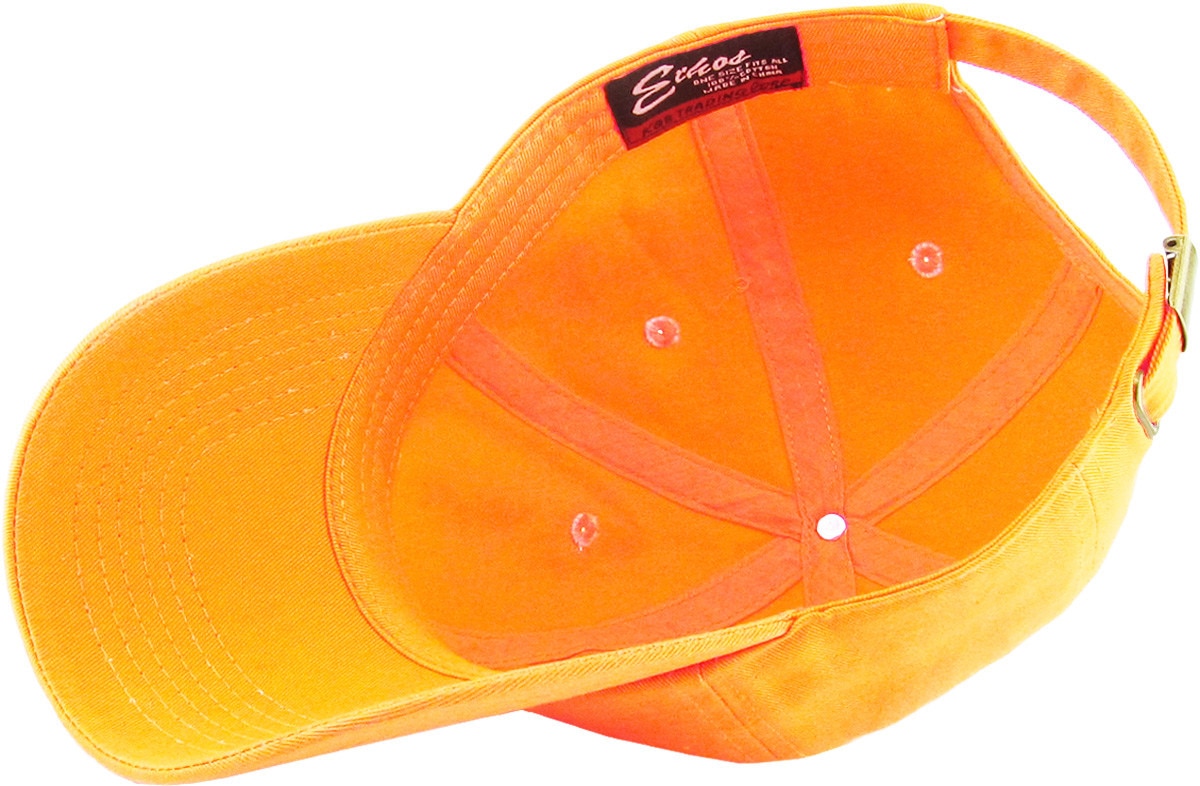 Pastel Orange Low Profile Baseball Caps Inside Turned Over View
